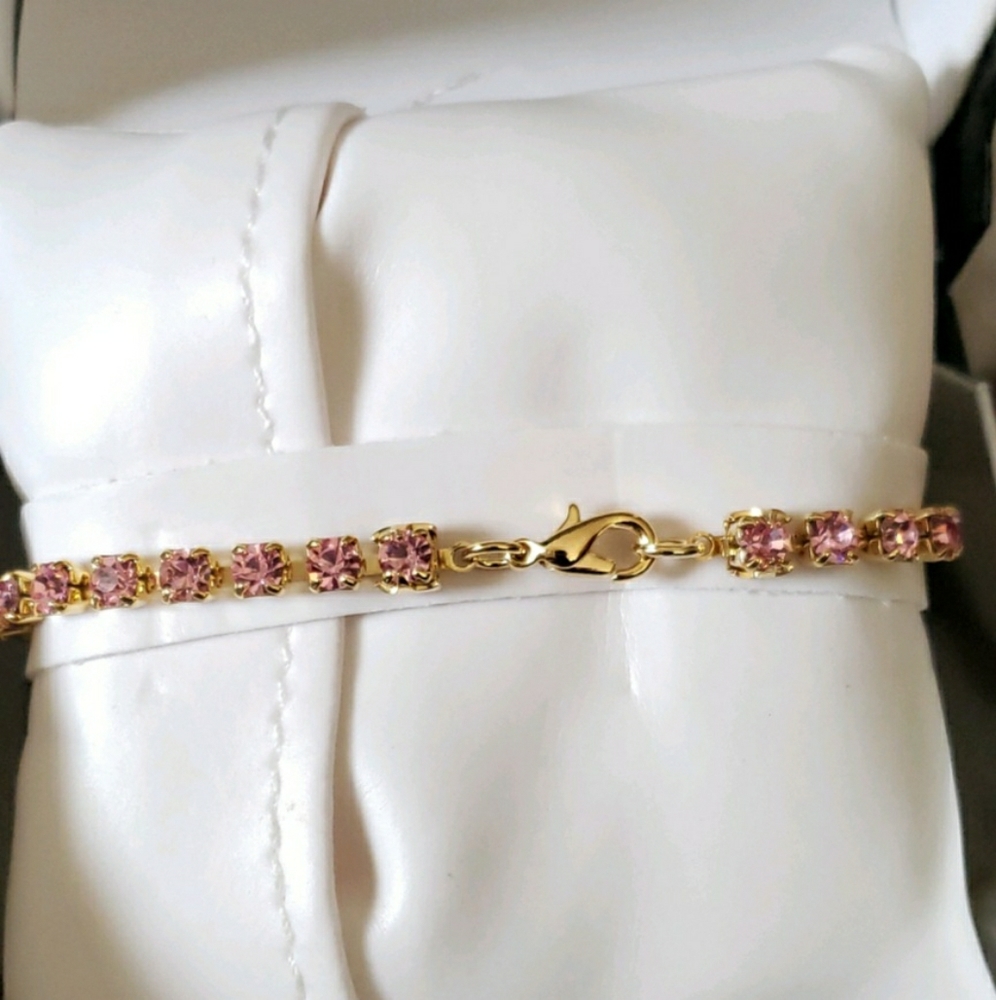RARE Rose gold real Swarovski crystal tennis brace